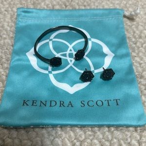 ▪️Kendra Scott▪️ Gunmetal Druzy Earrings and Cuff Bracelet